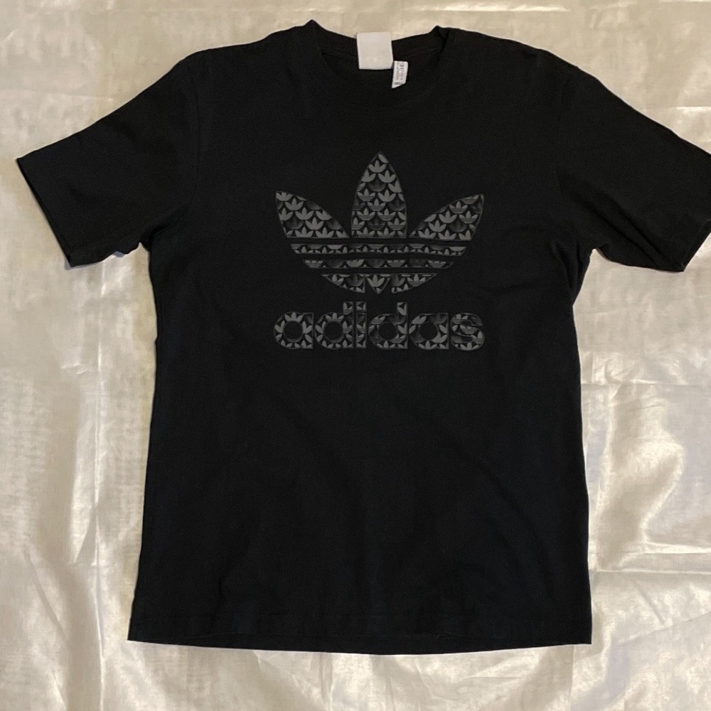 adidas LOGO Mens Short Sleeve Black Tee medium